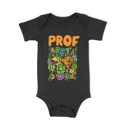 PROF "Dog Explosion" Black Onesie