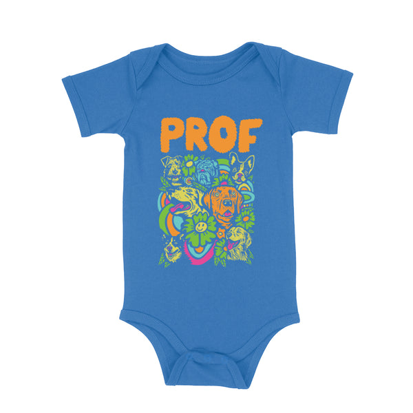 PROF "Dog Explosion" Blue Onesie