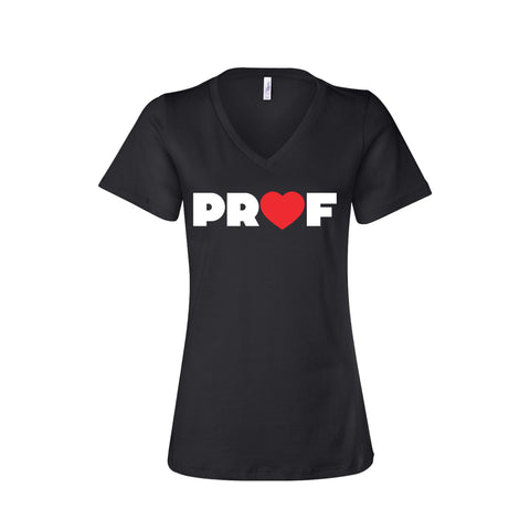 PROF "Heart" Women's Black T-Shirt