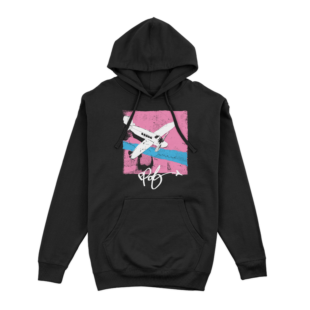 PROF "Airplane" Black Pullover Hoodie